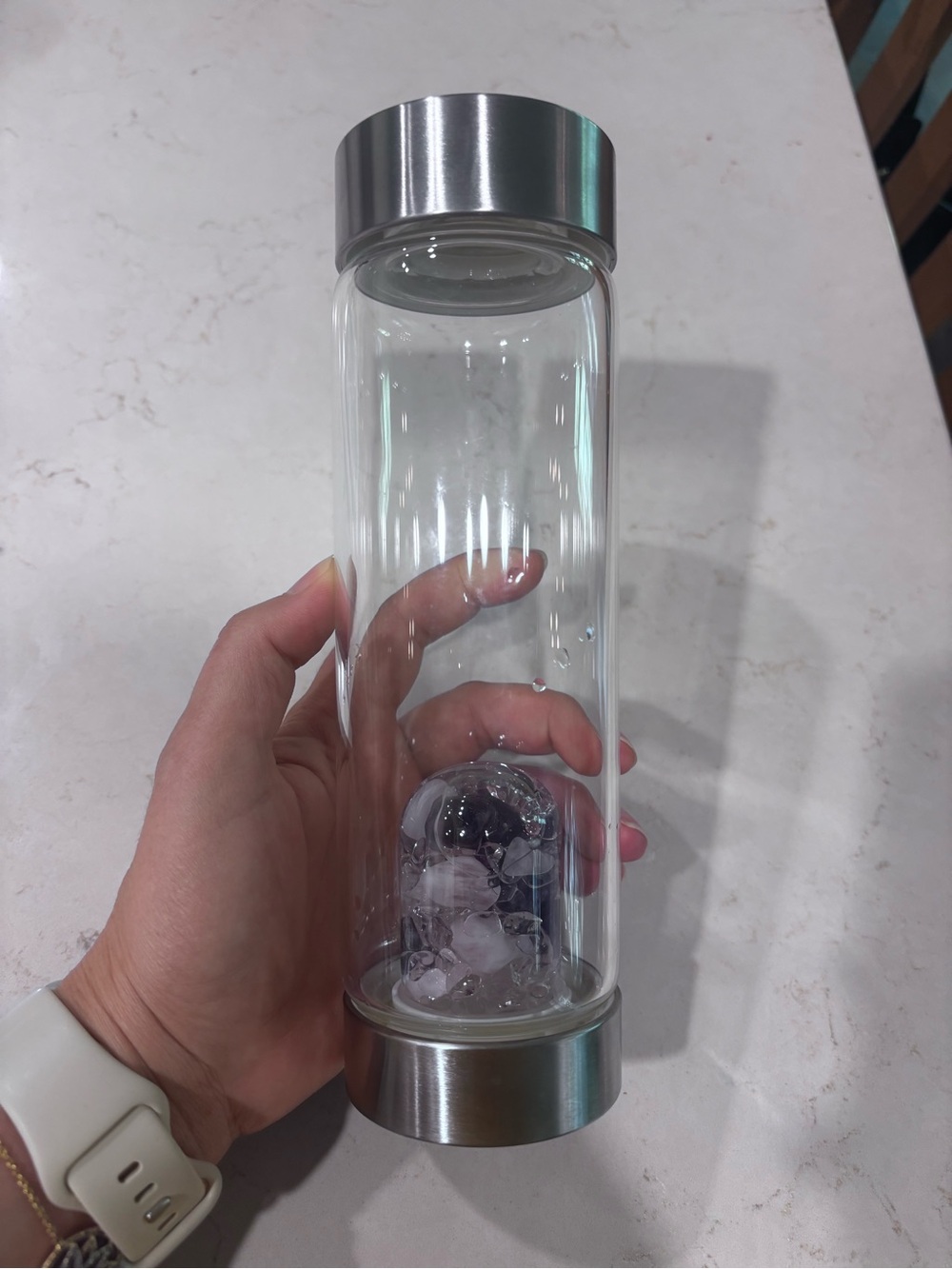 VitaJuwel Clear Glass Crystal Infusion Bottle - Clear